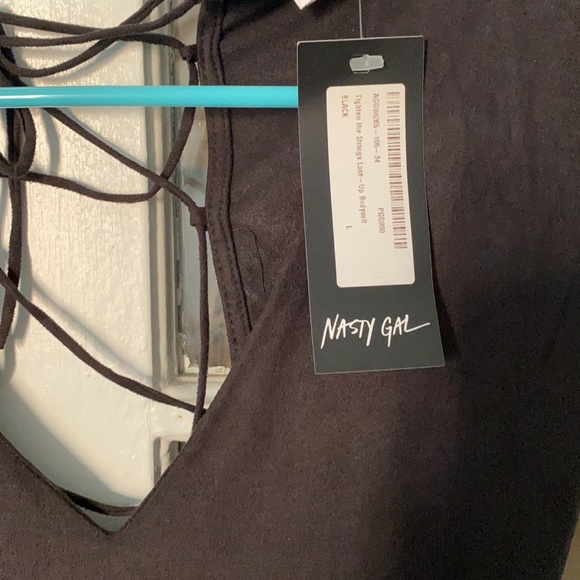 NWT Nasty Gal Sexy Lace Up Back Bodysuit - Picture 2 of 4